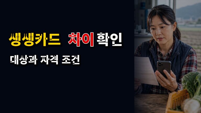13만원 지원이라는데 생생카드는 15만원? 여성농업인 자부담·대상 차이