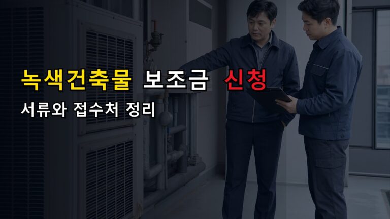방문 신청만 가능할까? 안양시 녹색건축물 보조금 서류와 접수처 정리