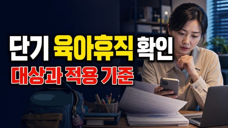방학·휴원 때 단기 육아휴직 대상 될까? 만 8세·초2 기준
