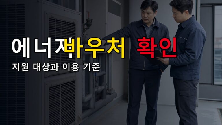 2026년 1월 이후 보일러 바꾼 세대, 연탄전환 에너지바우처 대상일까
