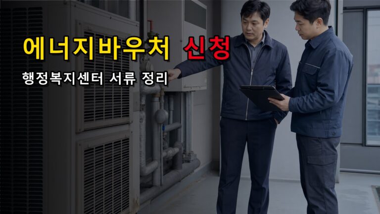 연탄전환 에너지바우처 신청 어디서 하나? 행정복지센터·복지로 서류 정리