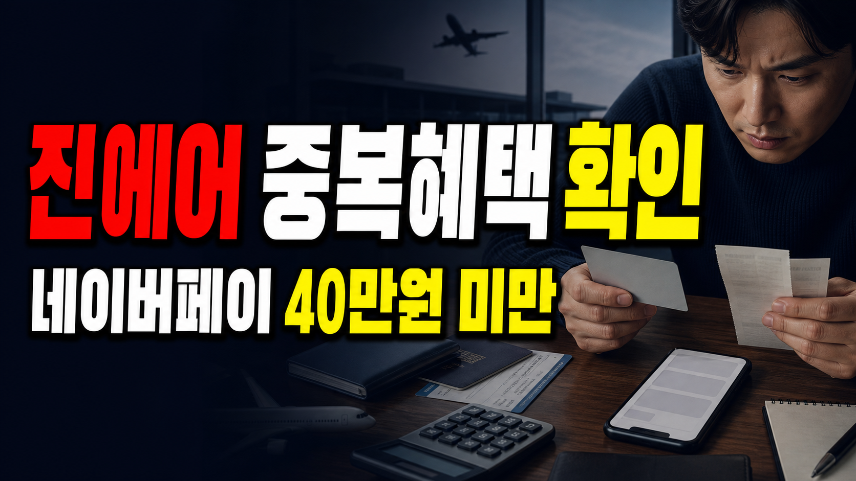 즉시할인 후 40만원 미만이면 진에어 네이버페이 중복혜택 빠질까